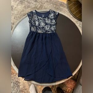 George Midnight Blue Floral Kids Dress